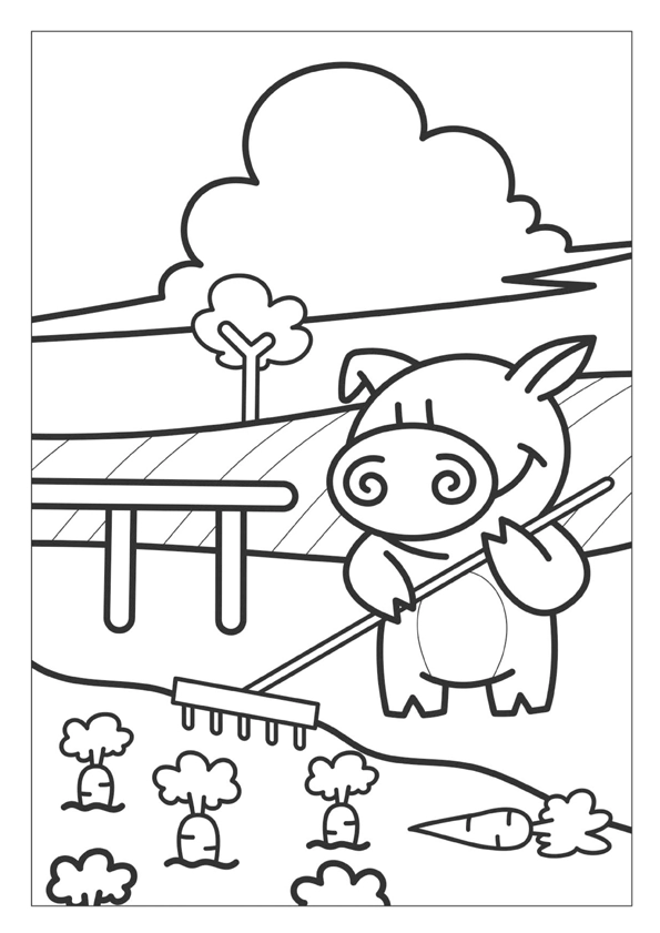 toco cochon coloriage pour enfant